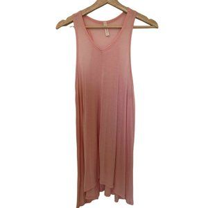 Love In Light Pink V-Neck Oversized Long Tank Top Women's Small